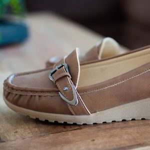Spicy Footwear Tan Buckle Loafer